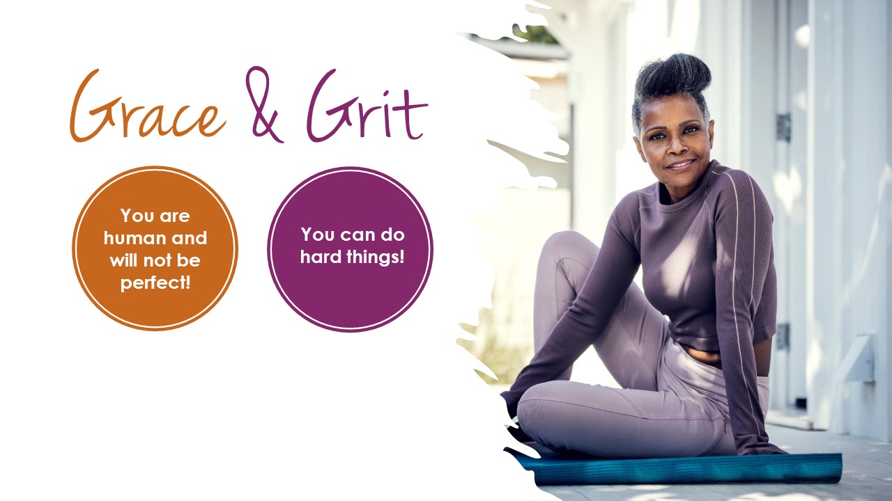 Grace and grit, a lady poses on yoga mat